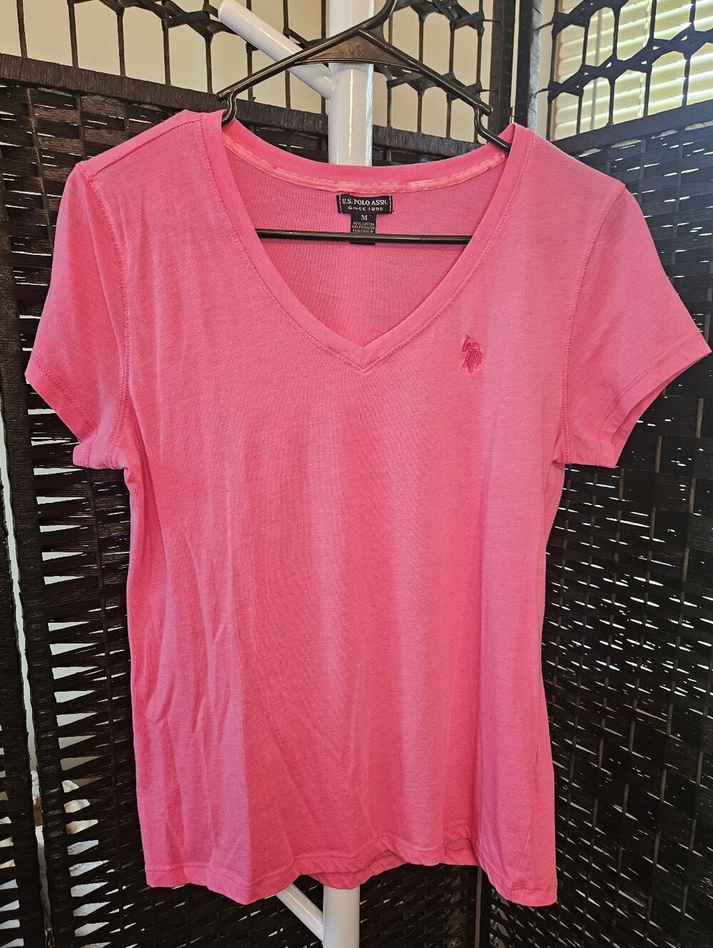 U.S. Polo Assn. Women’s Pink V-Neck Short Sleeve Tee